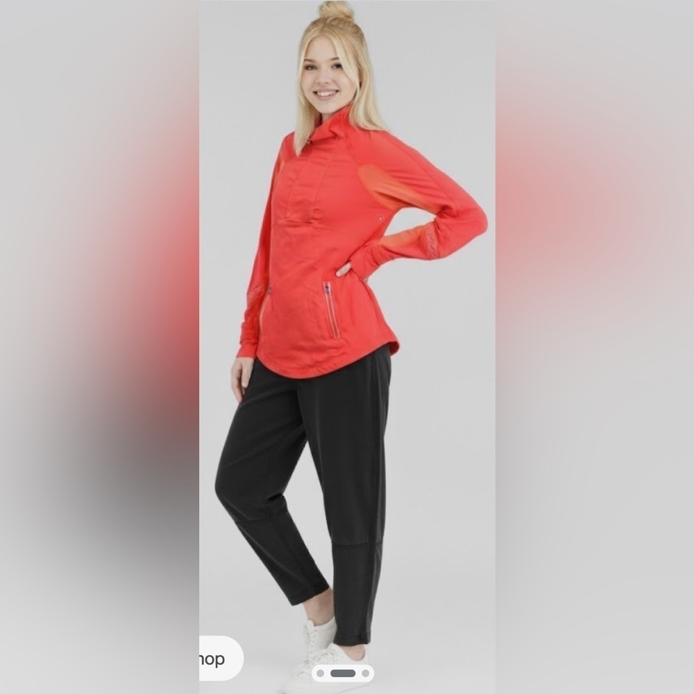 lululemon athletica Orange Women’s Long Sleeve 1/4 Zip Training Pullover Size 10